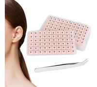 GNALIA Ear Seeds 600 Graines D'Acupression Avec 1 Pince, Stylo De Stimulation Sur Support Carton Rose De Taille Standard, Kit Complet D'Acupuncture Auriculaire