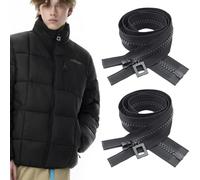 GNALIA Fermeture Éclair 70 Cm, 2 Pièces Noir, Séparable, Pour Vestes