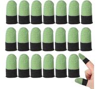 GNALIA Finger Sleeve : 20 Pièces Ultra-Fins Couleur Noir Vert. Taille Unique. Pour Écrans Tactiles Et Jeux Vidéo. Protection Sensitive Et Antidérapante.