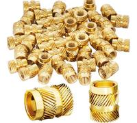 GNALIA Insert Fileté : 100 Pièces En Laiton M2 Épaisseur 4Mm Diamètre 3.5Mm. Couleur : Or. Pour Impression 3D Et Fusion À Chaud. Filetage Rapporté Métallique Durable.