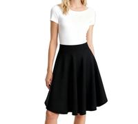 GNALIA Jupe Plissée Femme Noire Taille L - 1 Pièce, Mini Jupe Patineuse Évasée Décontractée Avec Short Intégré