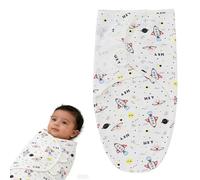 GNALIA Lot De 1 Emmaillotage Bébé 0-6 Mois - Pucksack Premier Équipement 73X50 Cm - Motif Fusée Spatiale - 100% Coton Respirant Pour Sommeil Bébé
