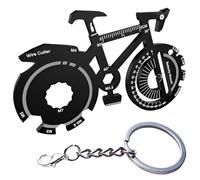 GNALIA Multitool Velo,Multitool Velo Compact En Alliage D'Aluminium，Multifonction Vélo 7 En 1,Porte Cle Velo Avec Siffler,Rapporteur, Règle Métrique,Ouvre Bouteille