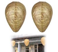 GNALIA Nid De Guepes Factice Lot De 2 Pièces Jaune 28Cm Résistant Aux Intempéries Répulsif Naturel