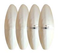 GNALIA Os De Seiche Naturel Lot De 4, Avec 2 Attaches Métalliques Grandes, Jouet À Mâcher 7-9Cm Pour Perroquets Perruches Oiseaux, Supplément Calcium Pour Reptiles Tortues