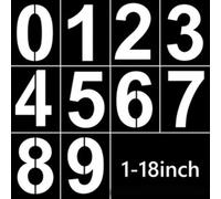 GNALIA Pochoir Chiffre, 10 Pièces, Adhésif Réutilisable 15Cm 6Inch, Blanc, Pour Artisanat Créatif Dessin