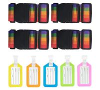 GNALIA Sangle Valise, 4 Pièces + 5 Étiquettes, Boucle Sécurité, 5Cm Large Réglable, Voyage Avion Bagage Fixation Accessoire