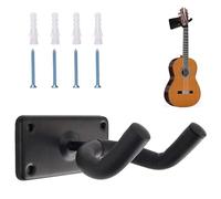 GNAUMORE Support Guitare Mural Noir Accroche,Mural Stand Guitare Pied,Support Mural Ukulele,Support Guitare Mural,Support Mural pour Guitare,Crochet de Guitare pour All Guitares,Basse,Banjo,Avec vis