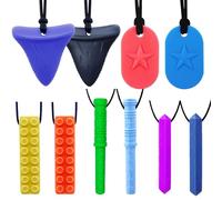 GNAWRISHING Lot de 10 colliers sensoriels à mâcher pour enfants autistes filles et garçons, TDAH, tout-petits, adultes (couleurs arc-en-ciel)