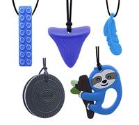 GNAWRISHING Lot de 5 colliers sensoriels à mâcher pour garçons avec autisme, TDAH, SPD, mastication, moteur oral