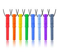 GNAWRISHING Lot de 8 colliers à mâcher sensoriels pour enfants, jouets à croquer sensoriels pour autisme, filles et garçons, TDAH, enfants et adultes(forme cylindrique)