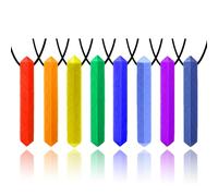 GNAWRISHING Lot de 8 colliers sensoriels à mâcher pour enfants autistes, TDAH, tout-petits, adultes(Forme du diamant)