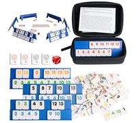 Gnaxyzthor Rummy Cup Original Jeu de société Rummy Cup avec cordon de serrage pour adultes, 160 pierres, jeu de société pour 2 à 6 joueurs, avec 6 supports de jeu, 1 dé