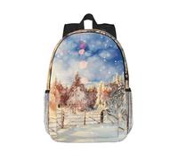 Gnbmvcc Beau paysage arbres flocons de neige 38,1 cm sac à dos de voyage sac de travail sac d'école imperméable pour garçons et filles