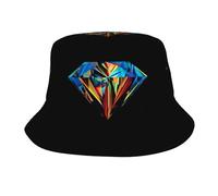 Gnbmvcc Chapeau cloche Galaxy Diamond Chapeau de soleil à large bord Chapeau de soleil d'été Chapeau de plage Hommes et femmes Pêche, Randonnée Vacances Noir