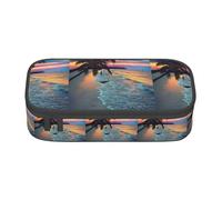 Gnbmvcc Coconut Beach Sunset Hamac Grande capacité Compartiment Trousse à crayons Trousse à crayons Cosmétique Voyage Fournitures de bureau