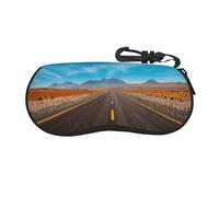 Gnbmvcc Freeway Highway Road In The Desert Étui de protection en néoprène souple avec fermeture éclair pour lunettes de soleil pour homme et femme