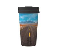 Gnbmvcc Freeway Highway Road in The Desert - Tasse à café isotherme avec couvercle anti-fuite - Tasse à café de voyage en acier inoxydable