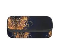 Gnbmvcc Note de musique dorée avec étoile brillante tombée, sac de rangement multifonctionnel sac de rangement peut stocker papeterie, cosmétiques, fournitures de bureau.