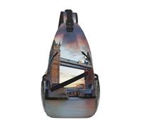 Gnbmvcc Sac à bandoulière historique Old Tower Bridge London pour homme résistant à l'eau pour coureur, randonnée, cyclisme, voyage