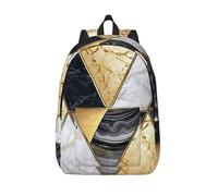 Gnbmvcc Sac à dos de grande capacité en toile motif marbre géométrique pour étudiants masculins et féminins.