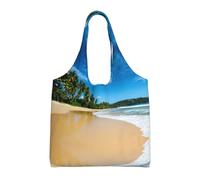 Gnbmvcc Sac à main en toile transparente avec motif vague de ciel - Peut être réutilisé, super durable et lavable.