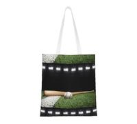 Gnbmvcc Sac à provisions réutilisable en toile pour terrain de baseball 38,1 x 40,6 cm