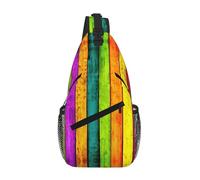 Gnbmvcc Sac de poitrine en bois coloré pour homme, sac à bandoulière résistant à l'eau, sac à bandoulière pour coureur, randonnée, cyclisme, voyage