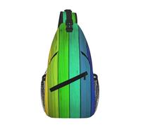 Gnbmvcc Sac de poitrine en bois coloré pour homme, sac à bandoulière résistant à l'eau, sac à bandoulière pour coureur, randonnée, cyclisme, voyage