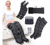 GNbow Appareil De Massage À Compression d'air pour Jambes, Drainage Lymphatique Jambes, Masseur électrique de Compression d'air pour Jambe/Bras/Taille (6 Chambres)