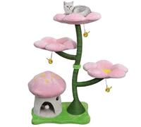 GNbow Arbre à Chat for Grands Chats 20 LB, Ensemble de lit et de Meubles Tout-en-1 Robustes inspirés de la Nature, Parfait for se prélasser, Jouer avec de Jolis Jouets d'abeilles et gratter