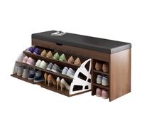 GNbow Banc de Rangement de Chaussures avec 3 tiroirs rabattables, Banc à Chaussures for Couloir, Organisateur de Chaussures d'entrée avec Coussin de siège for Le Salon(100 * 30 * 51cm)