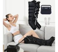 GNbow Compression d'air Électrique À 6 Cavités, Pressothérapie Jambe Masseur Bottes De Compression Machine Favoriser La Circulation Sanguine Soulager La Fatigue De La Douleur