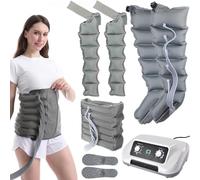 GNbow Masseur Électrique Compression d'air,Botte Pressothérapie Lymphatique, Appareil de Pressothérapie pour Tout Le Corps, Bottes Pressothérapie Jambes 6 ou 8 Cavités