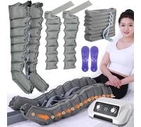 GNbow Masseur Électrique Compression d'air,Botte Pressothérapie Lymphatique, Appareil de Pressothérapie pour Tout Le Corps, Bottes Pressothérapie Jambes 6 ou 8 Cavités