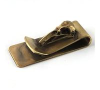 GNbow Pinces à Billets Pince À Billets en Métal, Pince À Billets en Laiton for Hommes, Pince À Billets Rétro en Forme De Crâne D'oiseau, Pince À Billets Portable, Porte-Billet D'idées