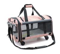 GNbow Transporteur for Animaux de Compagnie, Transporteur for Chats et Chiens, Transporteur de Voyage Pliable for Animaux de Compagnie avec Roue Universelle Avant(Rose)