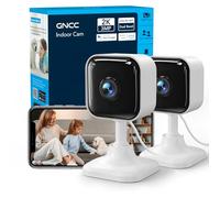 GNCC 2K 3MP Camera Interieur Maison 2.4G/5GHz WiFi, Mini Camera Surveillance WiFi Interieur pour Bébé/Animaux, Vision Nocturne Infrarouge, Détection IA, Audio Bidirectionnel, Alexa(Lot de 2)