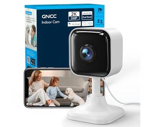 GNCC 2K 3MP Camera Interieur Maison 2.4G/5GHz WiFi, Mini Camera Surveillance WiFi Interieur pour Bébé/Chien/Chat/Animaux, Vision Nocturne Infrarouge, Détection IA, Audio Bidirectionnel, Alexa