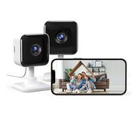 GNCC 2K 3MP Camera Interieur Maison WiFi, Mini Camera Surveillance WiFi Interieur pour Bébé/Chien/Chat/Animaux, Vision Nocturne Infrarouge, Détection IA, Audio Bidirectionnel, Alexa(Lot de 2)