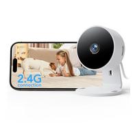 GNCC Caméra de sécurité intérieure,1080p,Wi-FI 2,4 GHz,détection de Mouvement et de Son par IA,Audio bidirectionnel,Vision Nocturne,Stockage Cloud et SD