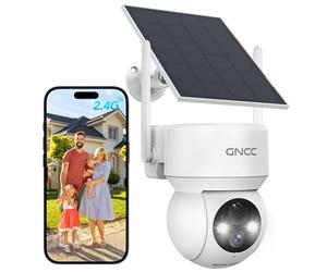 GNCC Camera Surveillance WiFi Exterieure sans Fil Batterie-Panneau Solaire