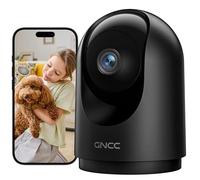 GNCC Caméra Surveillance WiFi Intérieure 2K 3MP Bébé/Animaux Noir(Lot de 1)