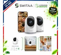 GNCC Caméra Surveillance WiFi Intérieure 2K 3MP Lot de 2 Bébé Animaux