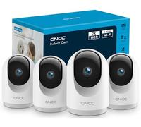 GNCC Caméra Surveillance WiFi Intérieure 2K 3MP pour Bébé/Animaux(Lot de 4)