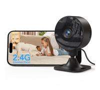GNCC GC3 Caméra de sécurité intérieure 1080p pour animal de compagnie/bébé avec application téléphone, Wi-Fi 2,4 GHz, lentille fixe, installation facile, fonctionne avec Alexa, Plug-in, stockage Cloud