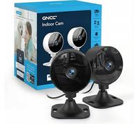 GNCC GC3 Pack de 2 caméras de sécurité WiFi pour la Maison, 2,4 GHz,Fixes, Surveillance bébé/Animaux,Installation Facile, détection de Mouvement,Stockage Cloud et Carte SD,branchement Secteur,Noir
