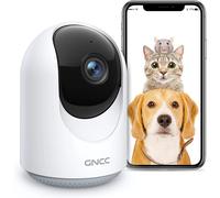 GNCC P1 Caméra de surveillance intérieure 1080P/Grand angle horizontal 360°/Vision nocturne/Détection de mouvement et de son/Commande à distance/Audio bidirectionnel