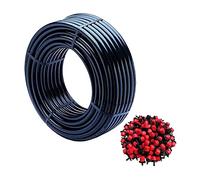 GNCGarden Tuyau goutte à goutte 100 m Couleur noire Tuyau d'arrosage en polyéthylène basse densité 16 mm de diamètre + 100 goutteurs d'arrosage réglables 0 à 70 litres/heure.