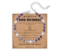 Gneckrine Cadeaux d'anniversaire pour filles de 11 à 18 ans, bracelets cadeaux pour adolescentes, cadeau d'anniversaire pour fille, petite-fille, sœur, nièces, Adjustable, Pierre, Pas de gemme